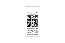 Étiquette de composition avec QR Code Modèle TC-M183 Étiquettes textiles entretien vêtement Model TC-M183