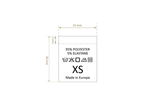 Étiquette de composition avec taille Modèle TC-M180
