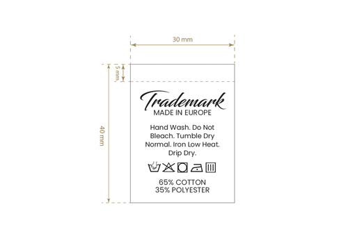 Étiquette lavage des textiles Modèle TC-M190