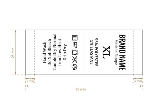 Étiquette de composition avec taille Modèle TC-M26