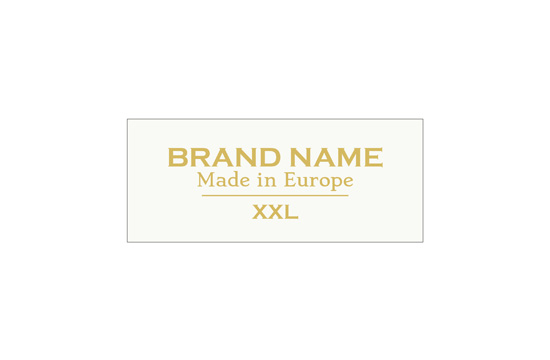 Étiquette textile en satin avec taille Modèle TL-M48